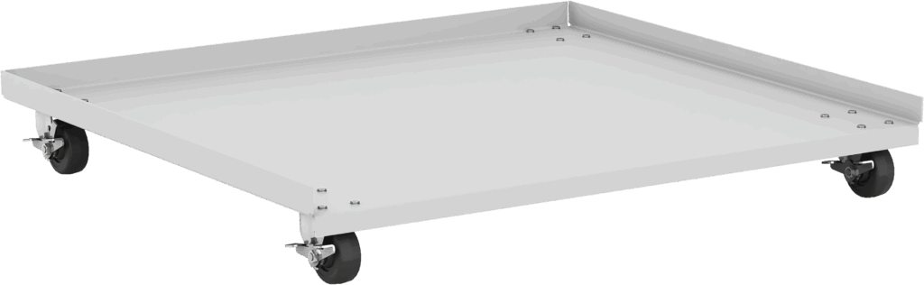 Stainless steel castor platform with roller wheels for laboratory and industrial refrigeration