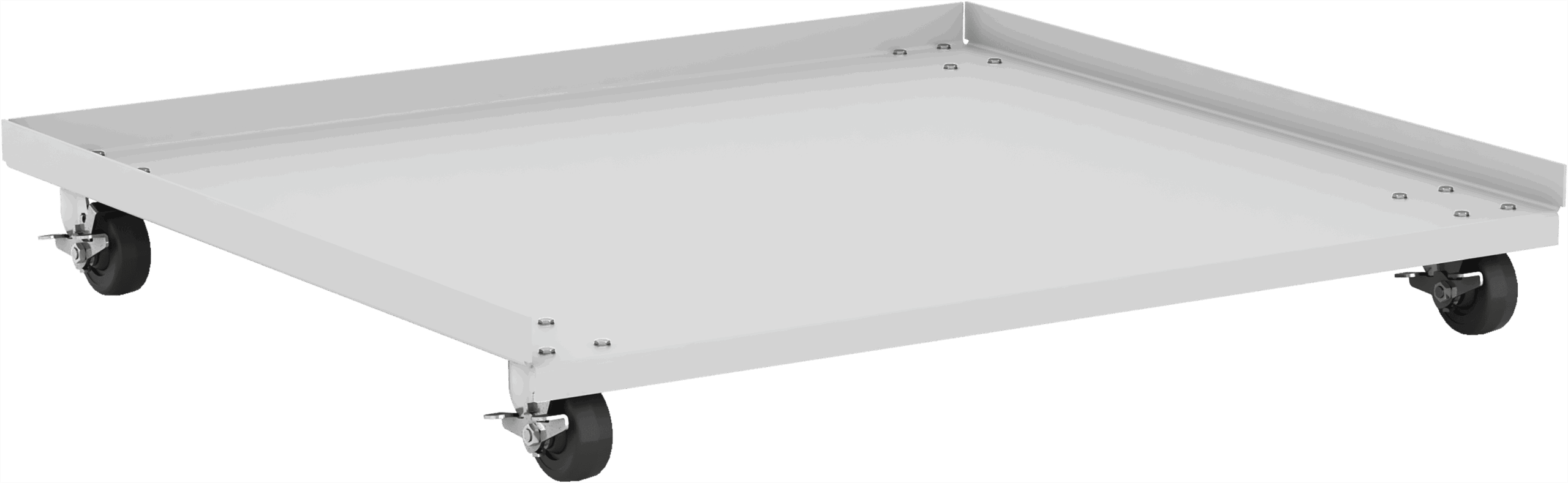 Stainless steel castor platform with roller wheels for laboratory and industrial refrigeration