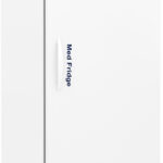 A tall, white medical refrigerator with a digital temperature display reading 3.4°C. The words Med Fridge are printed vertically on the door, which has a white handle. The unit is on wheels and features a vented base panel.