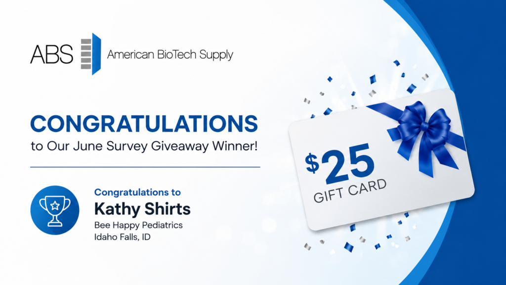 ABS American BioTech Supply survey giveaway winner announcement.