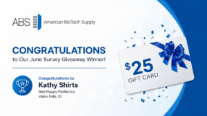 ABS American BioTech Supply survey giveaway winner announcement. 