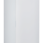 A tall, upright white laboratory freezer with a solid door. The top panel displays a digital screen showing the temperature. The door features the ABS logo and small labels near the bottom. The handle is on the left, and the freezer stands on small feet.