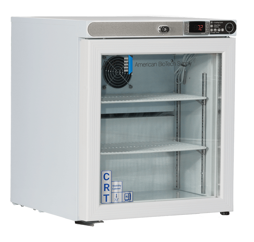1 Cu. Ft. Undercounter Controlled Room Temperature Cabinet, Freestanding-LEFT HINGED, Glass Door