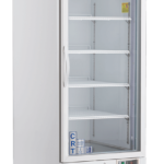 CRT-ABT-S26G medical-grade refrigerator by American Biotech Supply, featuring a glass door and compact design for secure clinical cold storage.
