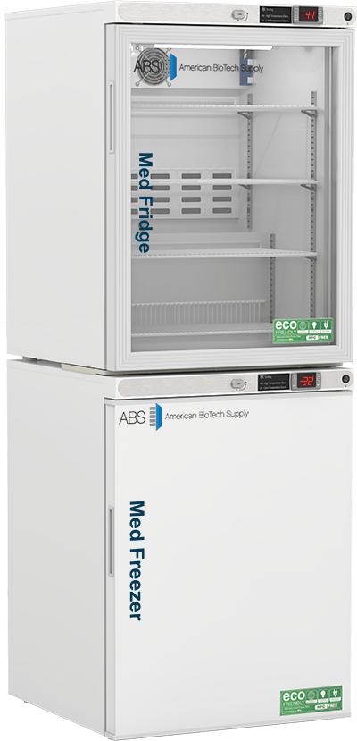 10 cu. ft. Pharmacy Refrigerator & Freezer (-22°F Operation) Combination, with Glass Door Refrigerator