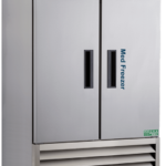 American BioTech Supply HC-SSP-49FA medical refrigerator, external view featuring a full-height solid door design with stainless steel finish, built for high-volume pharmaceutical and clinical storage